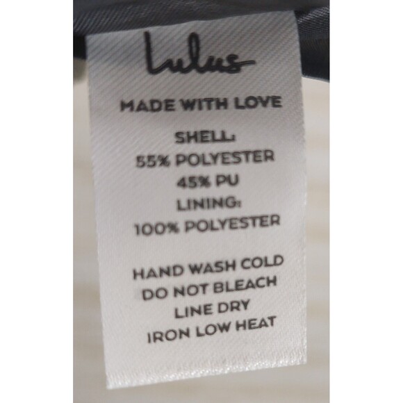 Lulus Mini Skirt Womens Large Faux Leather Dark Brown Back Zip Pockets Lined - Picture 7 of 7